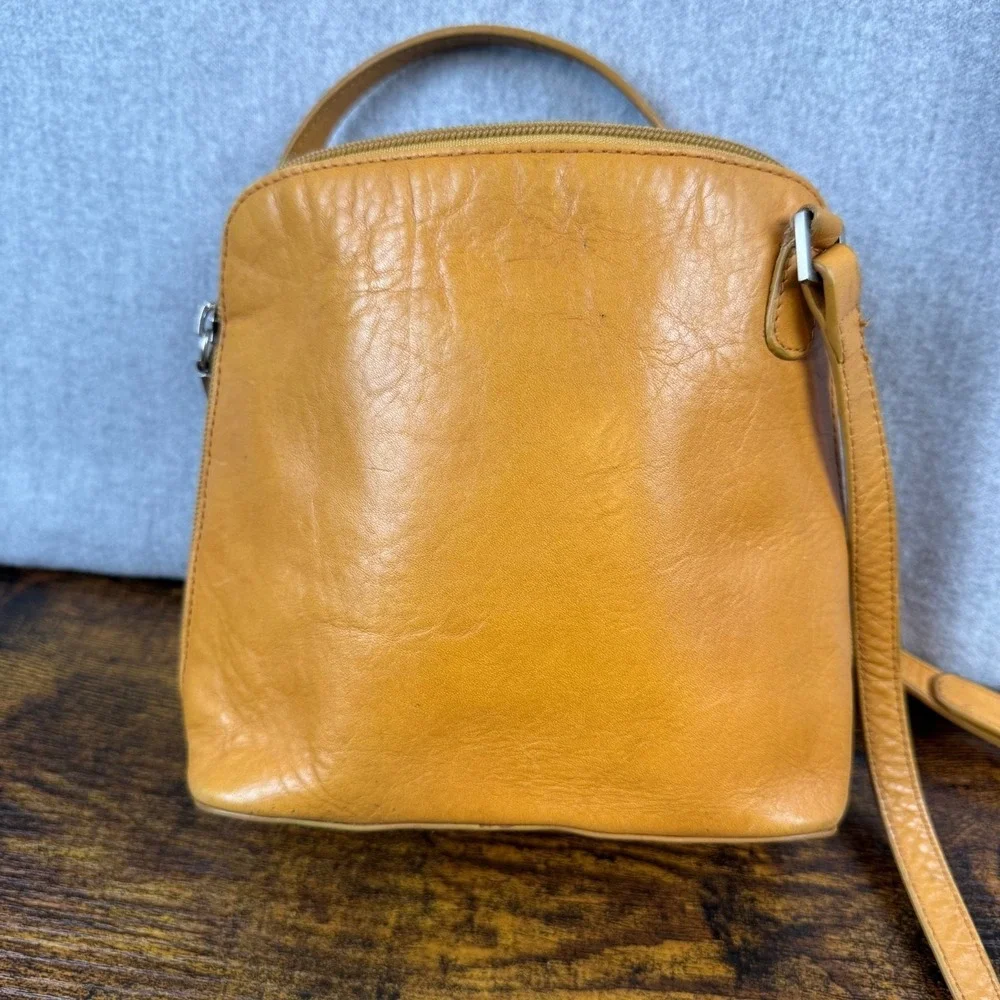 Hobo International Crossbody Bag Womens Small Mustard Leather Zip Top Purse